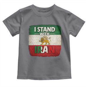I Stand With Iran Toddler T Shirt Free Iran Support Persian Lion Flag TS11 Charcoal Print Your Wear
