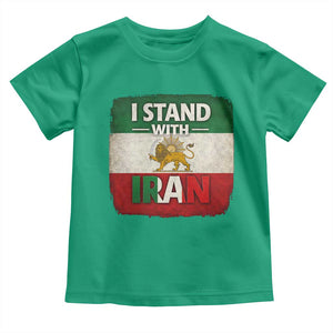 I Stand With Iran Toddler T Shirt Free Iran Support Persian Lion Flag TS11 Irish Green Print Your Wear