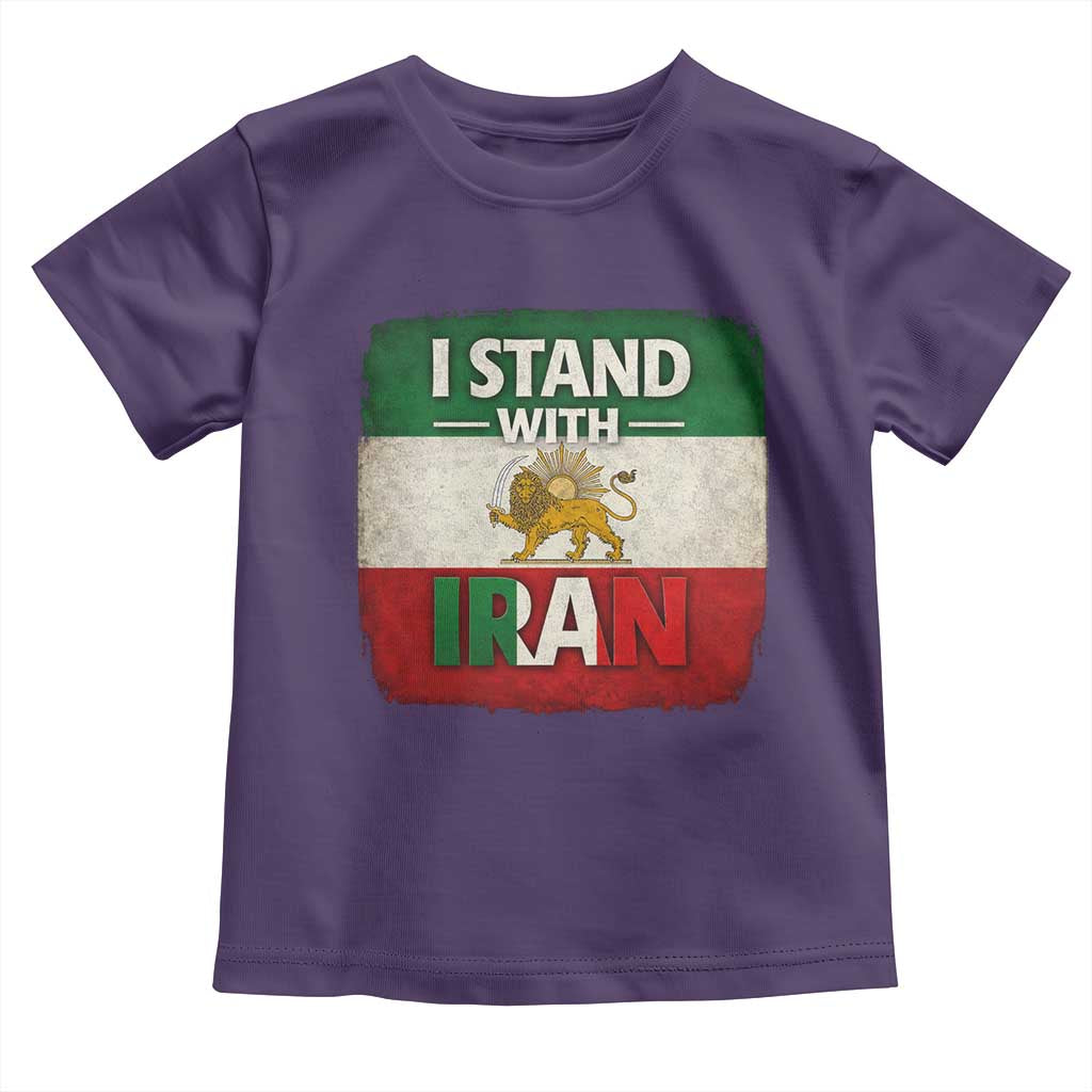 I Stand With Iran Toddler T Shirt Free Iran Support Persian Lion Flag TS11 Purple Print Your Wear