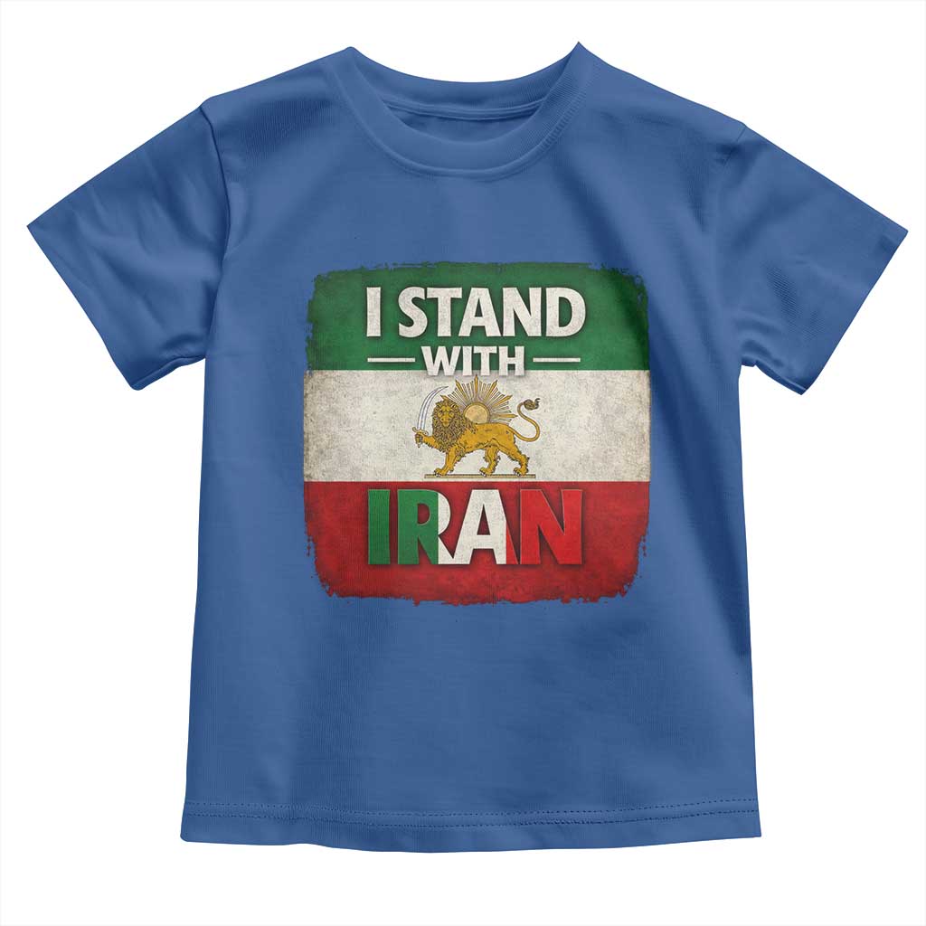 I Stand With Iran Toddler T Shirt Free Iran Support Persian Lion Flag TS11 Royal Blue Print Your Wear