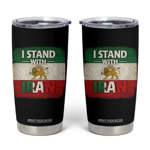 I Stand With Iran Tumbler Cup Free Iran Support Persian Lion Flag TS11 Black Print Your Wear