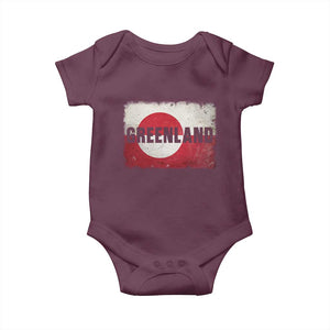 Greenland Pride Patriotic Greenlander Heritage Vintage Flag Baby Onesie TS11 Maroon Print Your Wear