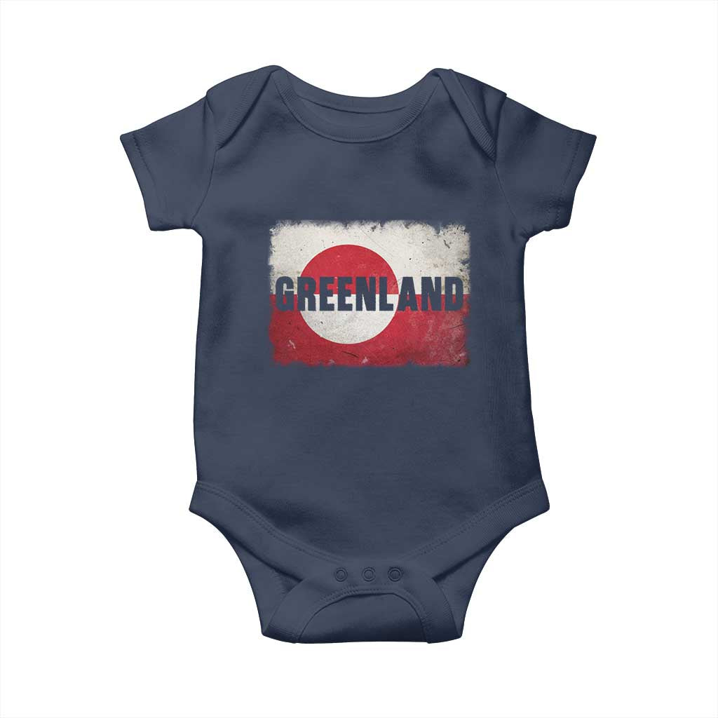 Greenland Pride Patriotic Greenlander Heritage Vintage Flag Baby Onesie TS11 Navy Print Your Wear