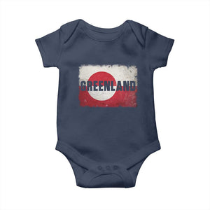 Greenland Pride Patriotic Greenlander Heritage Vintage Flag Baby Onesie TS11 Navy Print Your Wear