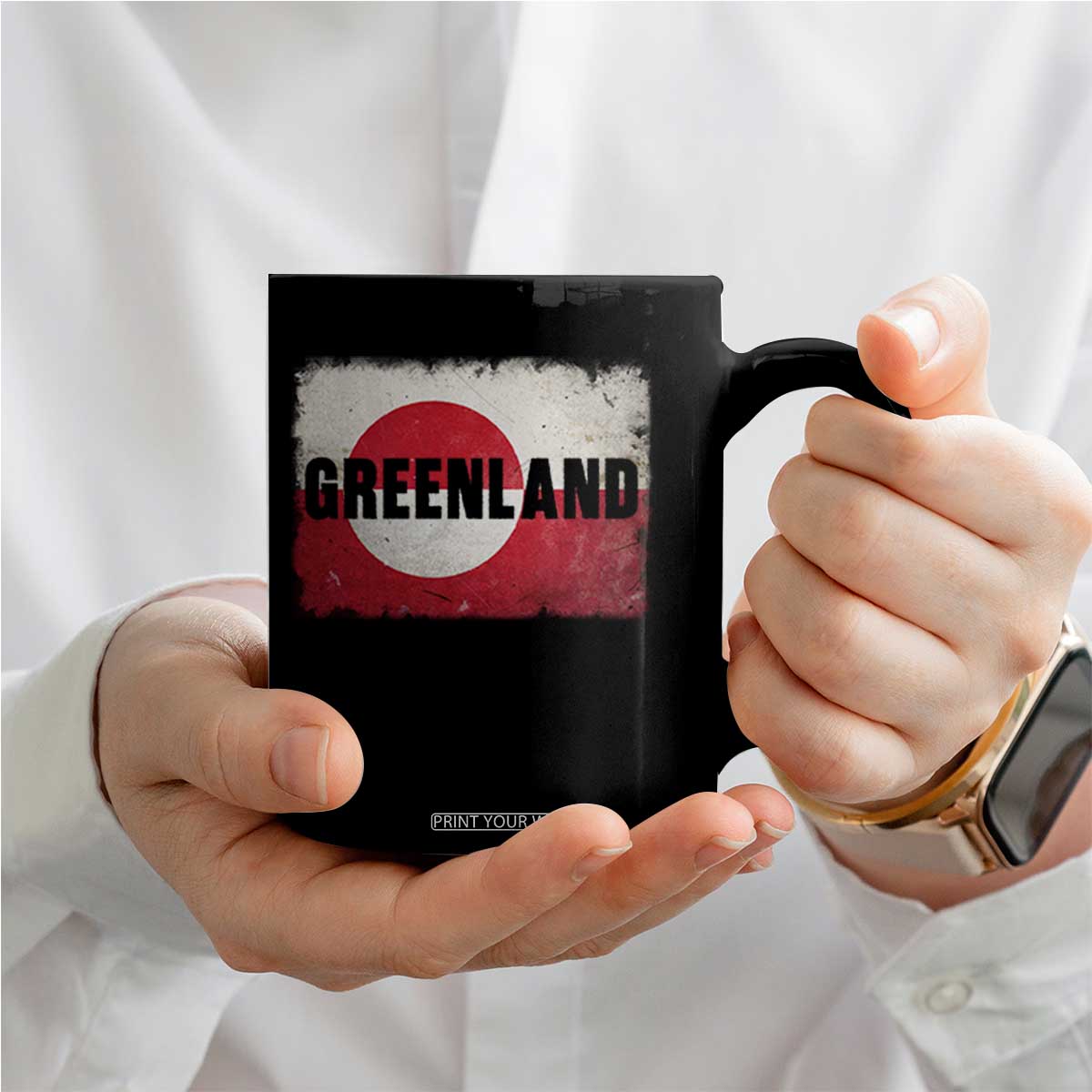 Greenland Pride Patriotic Greenlander Heritage Vintage Flag Coffee Mug TS11 Print Your Wear
