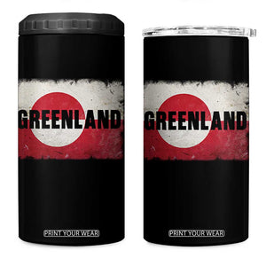Greenland Pride Patriotic Greenlander Heritage Vintage Flag 4 in 1 Can Cooler Tumbler TS11 One Size: 16 oz Black Print Your Wear