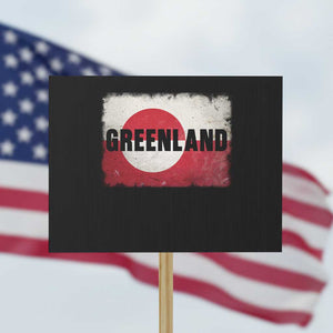 Greenland Pride Patriotic Greenlander Heritage Vintage Flag Protest Sign TS11 Horizontal 18" × 24" Black Print Your Wear