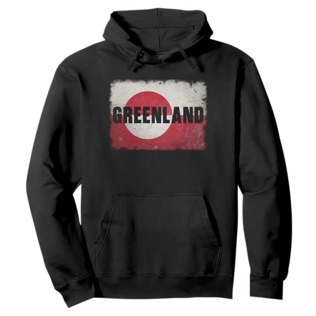 Greenland Pride Patriotic Greenlander Heritage Vintage Flag Hoodie TS11 Black Print Your Wear