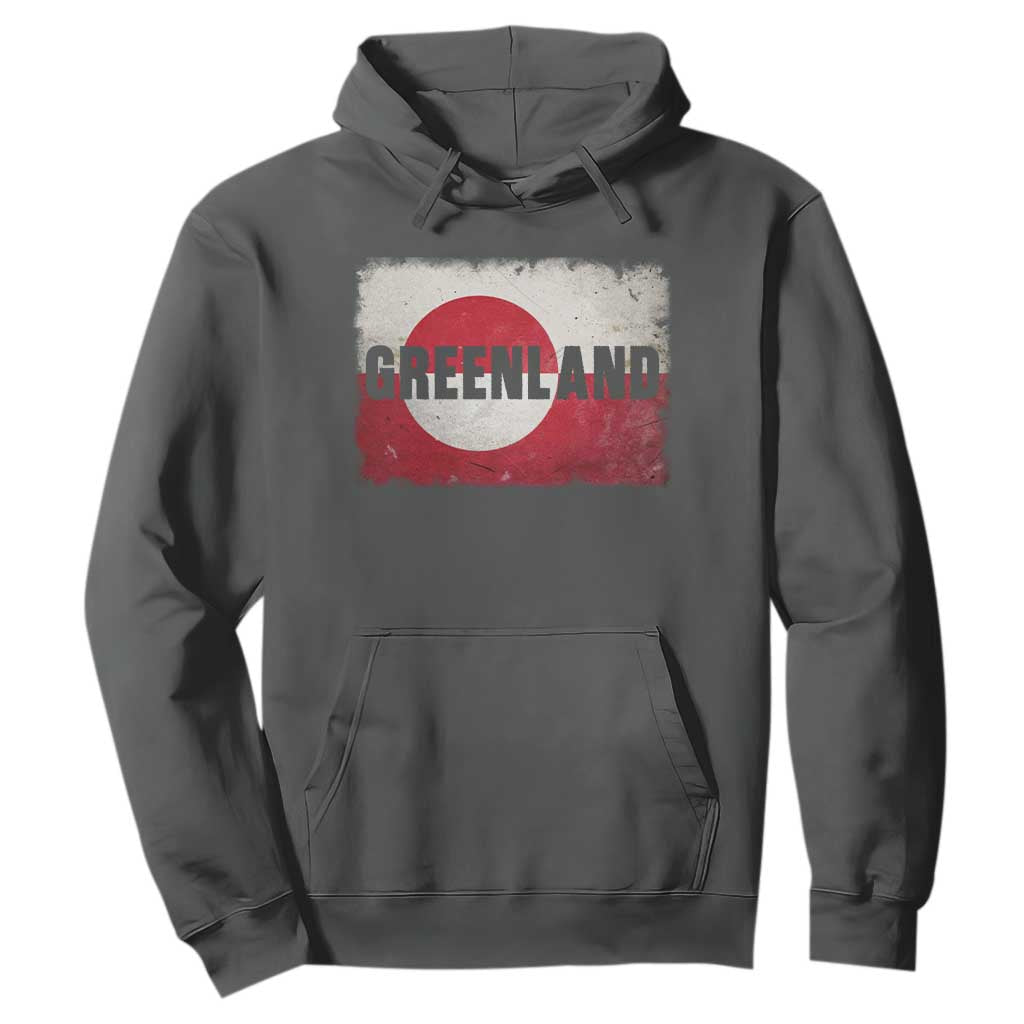 Greenland Pride Patriotic Greenlander Heritage Vintage Flag Hoodie TS11 Dark Heather Print Your Wear