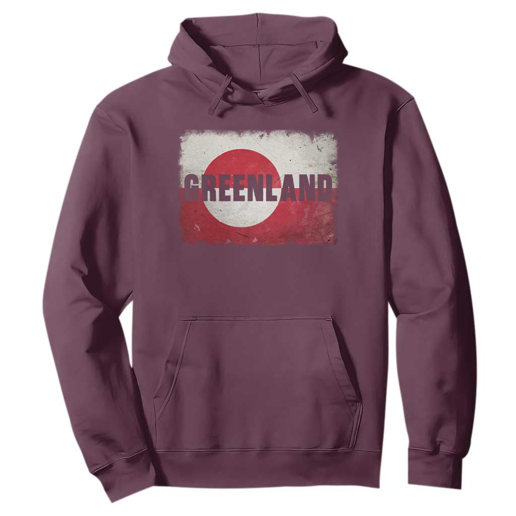 Greenland Pride Patriotic Greenlander Heritage Vintage Flag Hoodie TS11 Maroon Print Your Wear