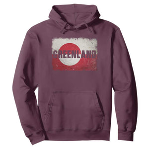 Greenland Pride Patriotic Greenlander Heritage Vintage Flag Hoodie TS11 Maroon Print Your Wear