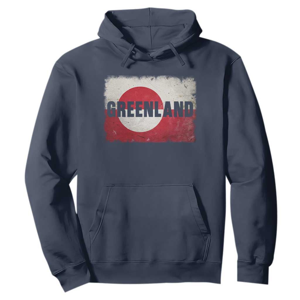 Greenland Pride Patriotic Greenlander Heritage Vintage Flag Hoodie TS11 Navy Print Your Wear