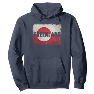 Greenland Pride Patriotic Greenlander Heritage Vintage Flag Hoodie TS11 Navy Print Your Wear