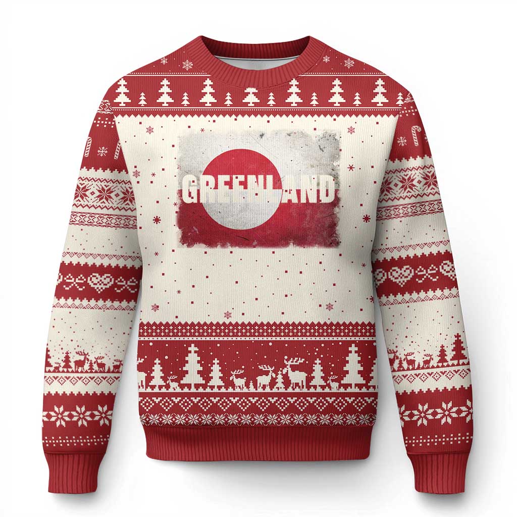 Greenland Pride Patriotic Greenlander Heritage Vintage Flag Ugly Christmas Sweater TS11 Beige Red Print Your Wear