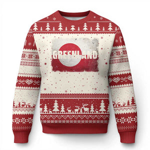 Greenland Pride Patriotic Greenlander Heritage Vintage Flag Ugly Christmas Sweater TS11 Beige Red Print Your Wear