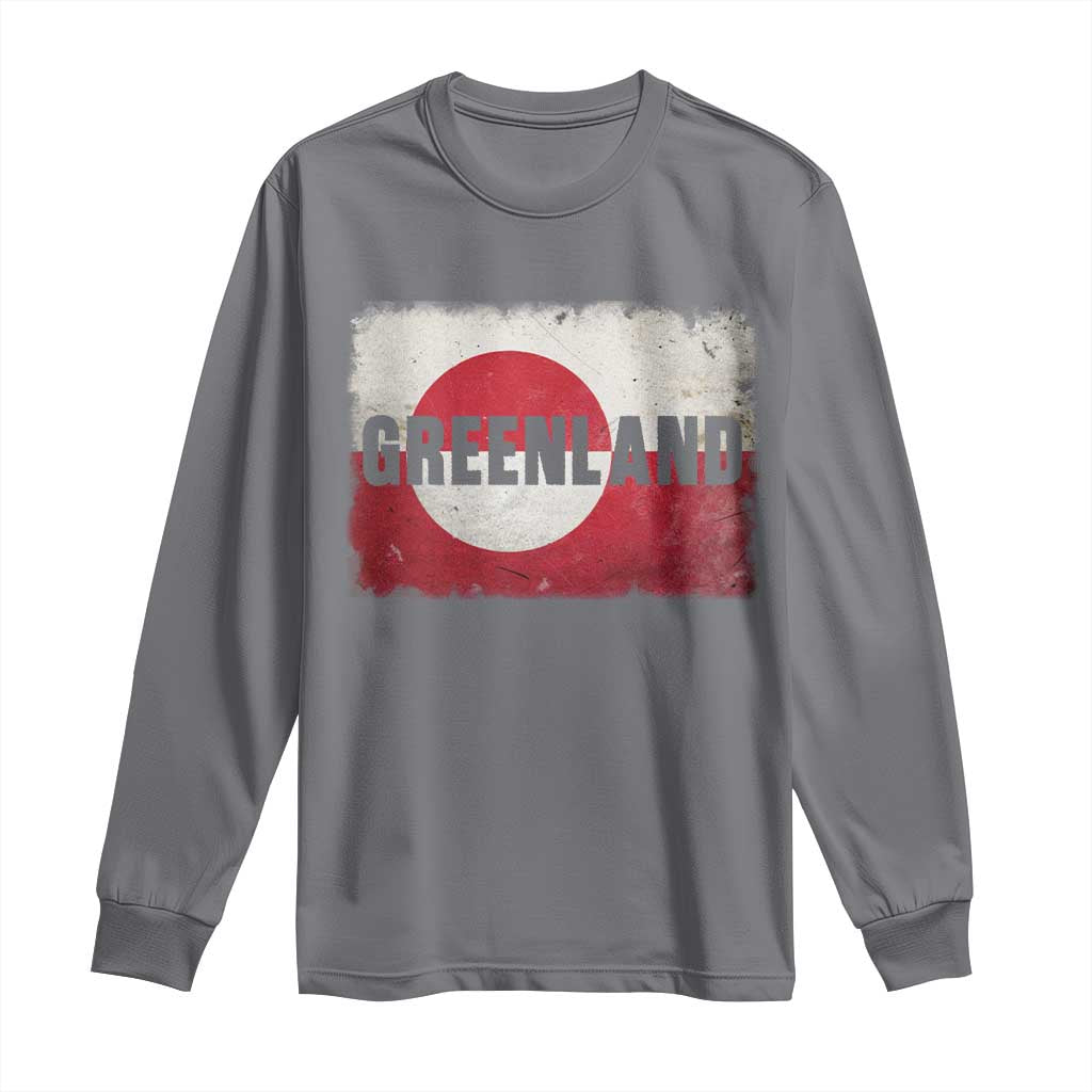 Greenland Pride Patriotic Greenlander Heritage Vintage Flag Long Sleeve Shirt TS11 Charcoal Print Your Wear