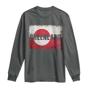 Greenland Pride Patriotic Greenlander Heritage Vintage Flag Long Sleeve Shirt TS11 Dark Heather Print Your Wear