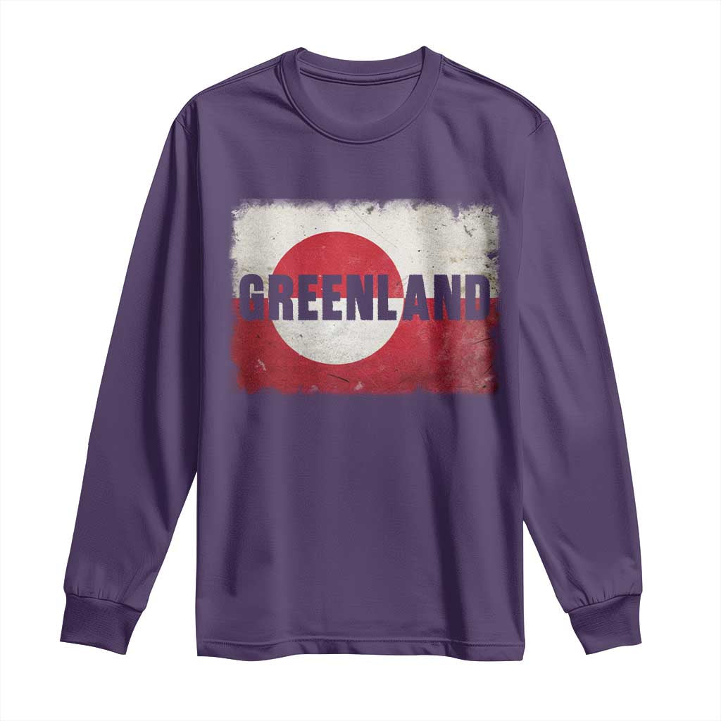 Greenland Pride Patriotic Greenlander Heritage Vintage Flag Long Sleeve Shirt TS11 Purple Print Your Wear