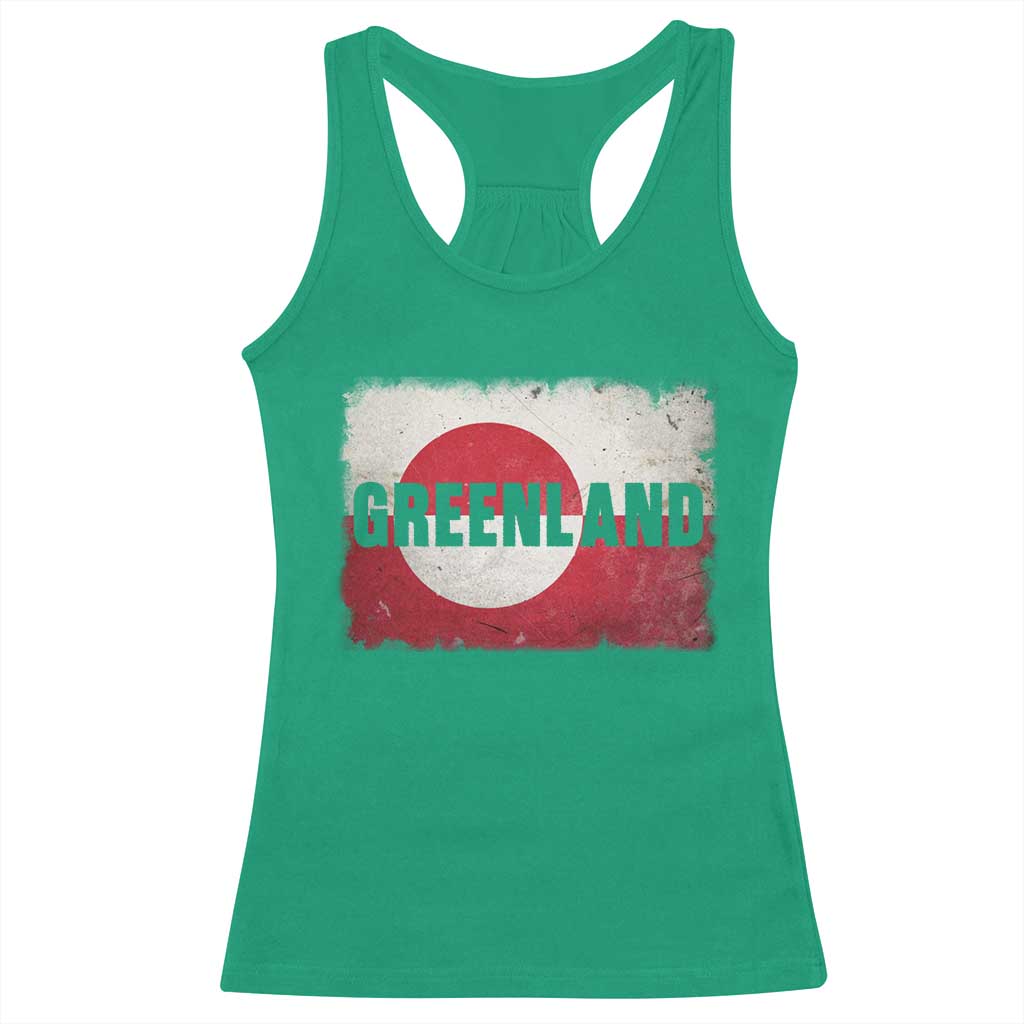 Greenland Pride Patriotic Greenlander Heritage Vintage Flag Racerback Tank Top TS11 Irish Green Print Your Wear
