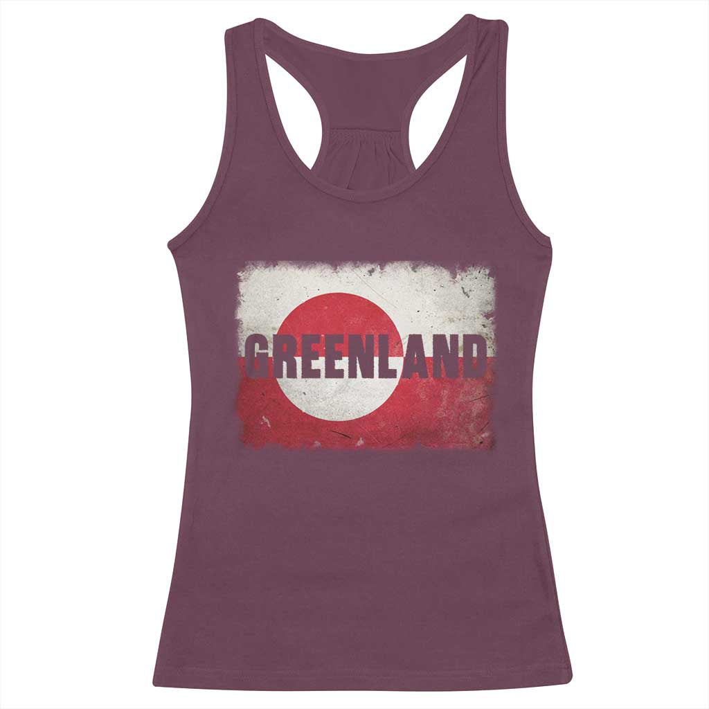 Greenland Pride Patriotic Greenlander Heritage Vintage Flag Racerback Tank Top TS11 Maroon Print Your Wear