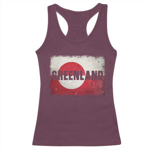 Greenland Pride Patriotic Greenlander Heritage Vintage Flag Racerback Tank Top TS11 Maroon Print Your Wear