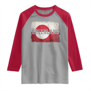 Greenland Pride Patriotic Greenlander Heritage Vintage Flag Raglan Shirt TS11 Sport Gray Red Print Your Wear