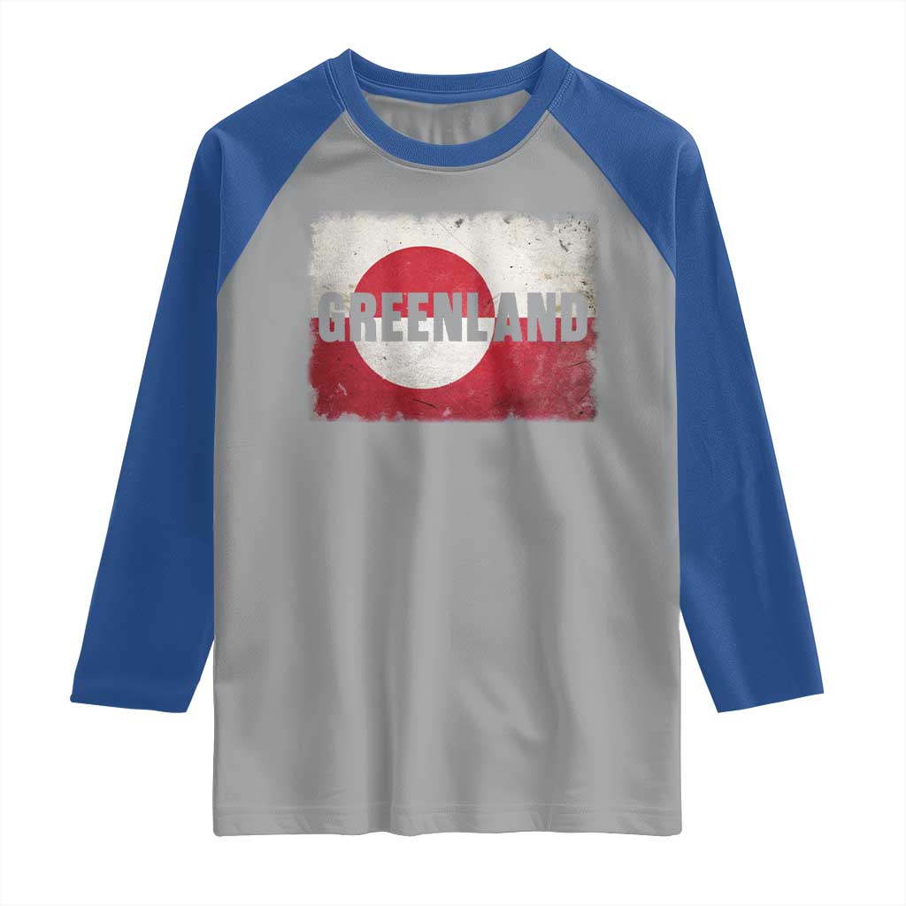 Greenland Pride Patriotic Greenlander Heritage Vintage Flag Raglan Shirt TS11 Sport Gray Royal Print Your Wear