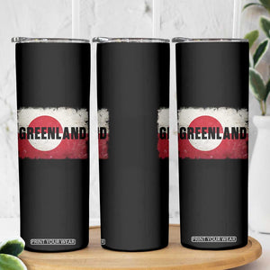 Greenland Pride Patriotic Greenlander Heritage Vintage Flag Skinny Tumbler TS11 Print Your Wear