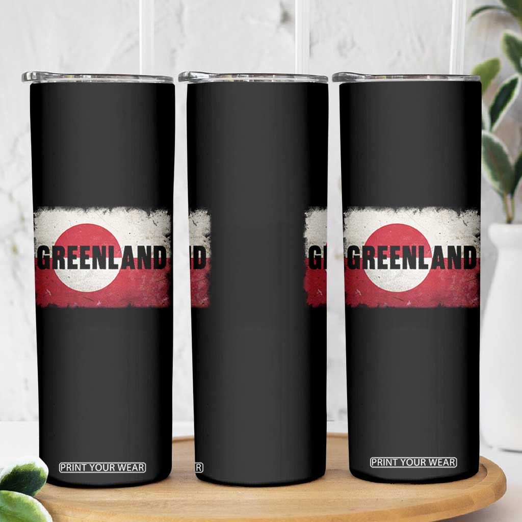 Greenland Pride Patriotic Greenlander Heritage Vintage Flag Skinny Tumbler TS11 Print Your Wear