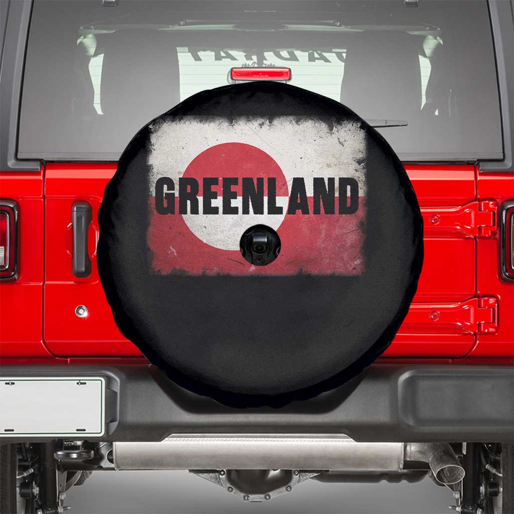 Greenland Pride Patriotic Greenlander Heritage Vintage Flag Spare Tire Cover TS11 Black Print Your Wear