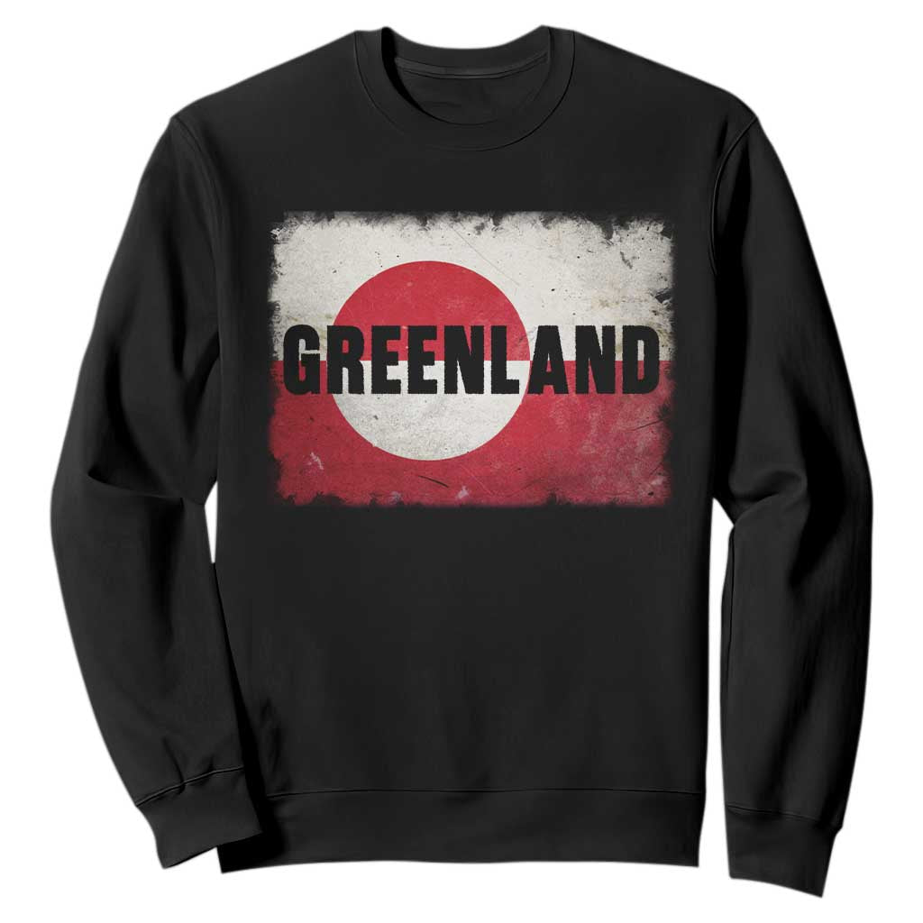 Greenland Pride Patriotic Greenlander Heritage Vintage Flag Sweatshirt TS11 Black Print Your Wear