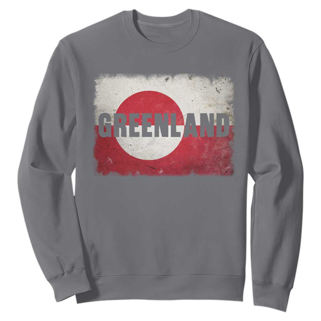 Greenland Pride Patriotic Greenlander Heritage Vintage Flag Sweatshirt TS11 Charcoal Print Your Wear