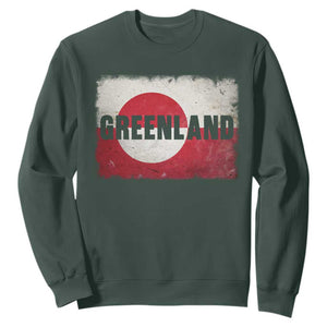 Greenland Pride Patriotic Greenlander Heritage Vintage Flag Sweatshirt TS11 Dark Forest Green Print Your Wear