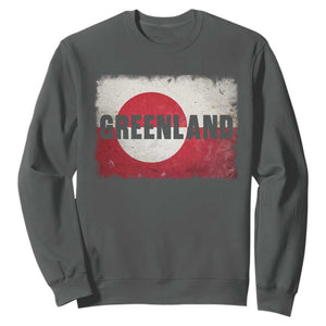 Greenland Pride Patriotic Greenlander Heritage Vintage Flag Sweatshirt TS11 Dark Heather Print Your Wear