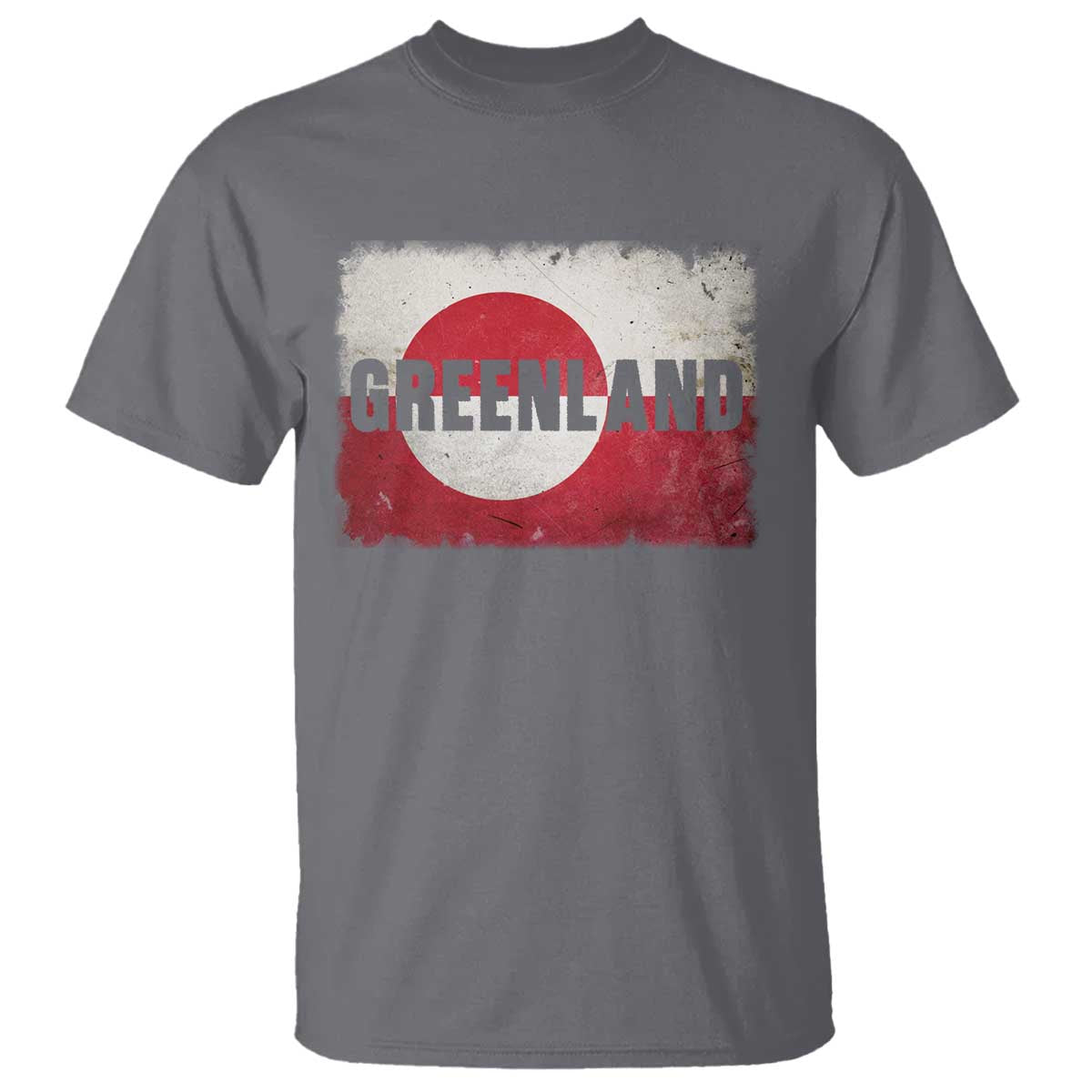 Greenland Pride Patriotic Greenlander Heritage Vintage Flag T Shirt TS11 Charcoal Print Your Wear