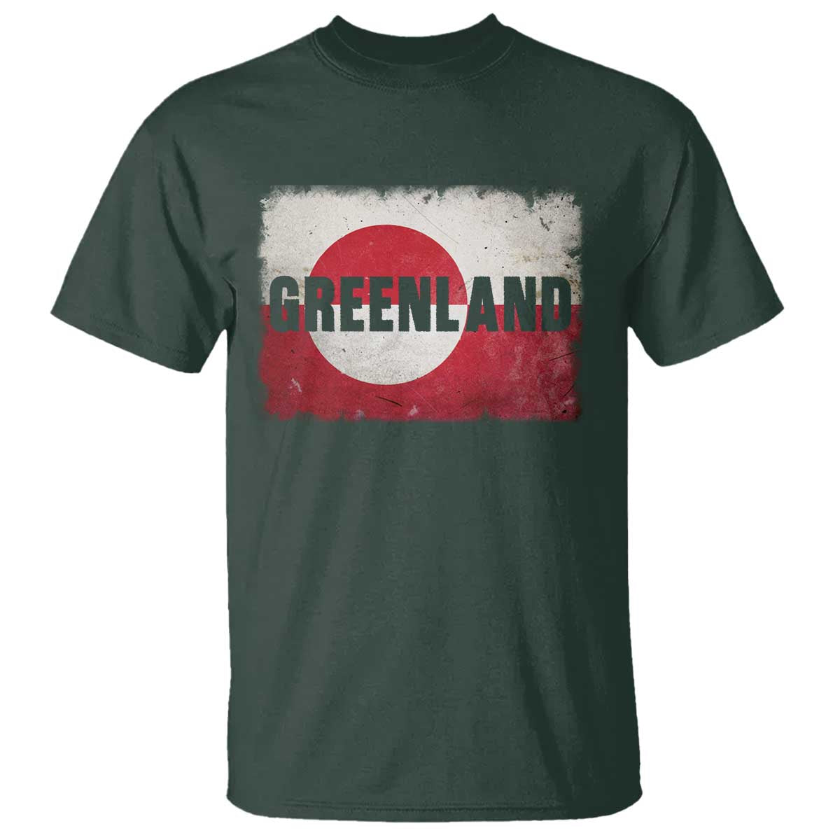Greenland Pride Patriotic Greenlander Heritage Vintage Flag T Shirt TS11 Dark Forest Green Print Your Wear