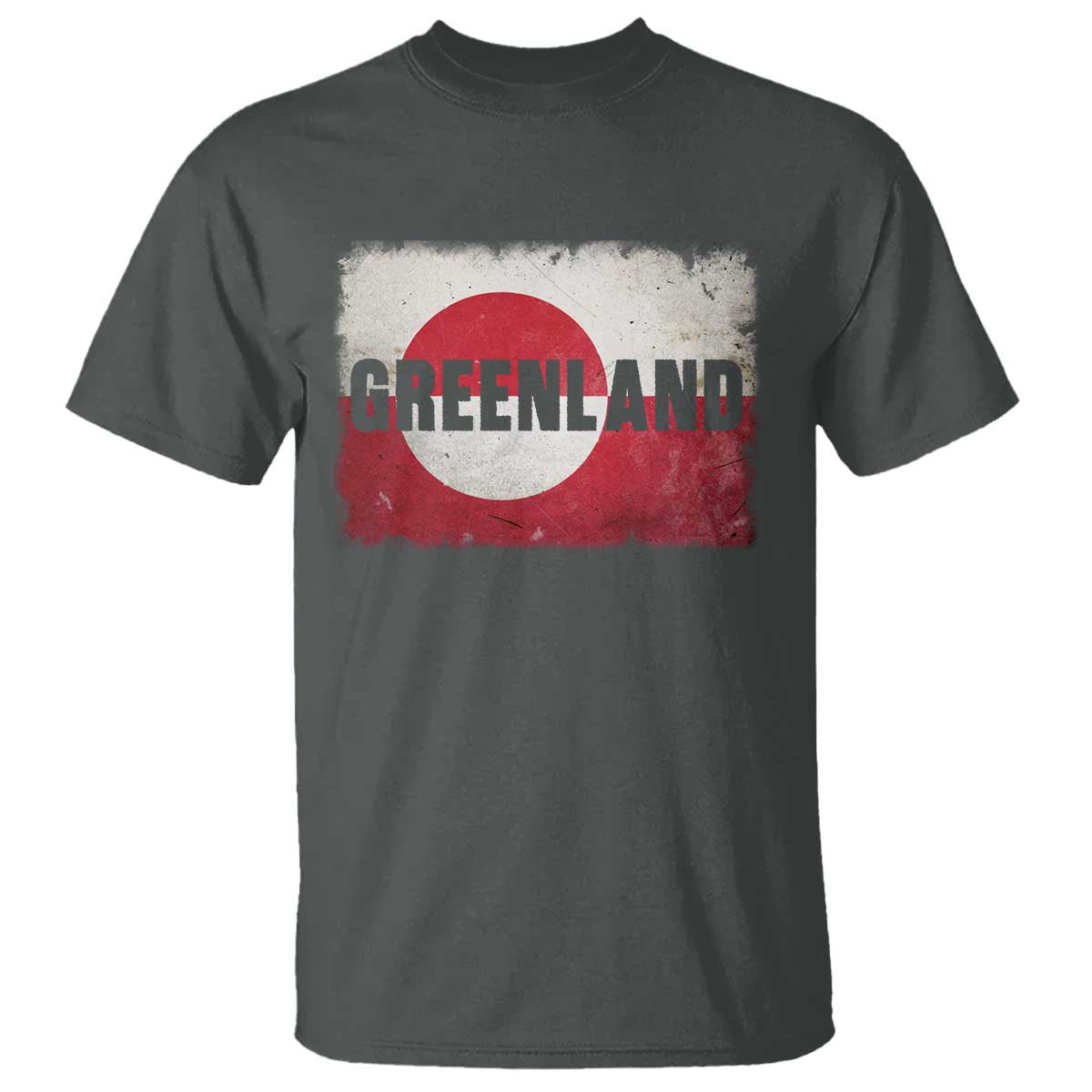 Greenland Pride Patriotic Greenlander Heritage Vintage Flag T Shirt TS11 Dark Heather Print Your Wear