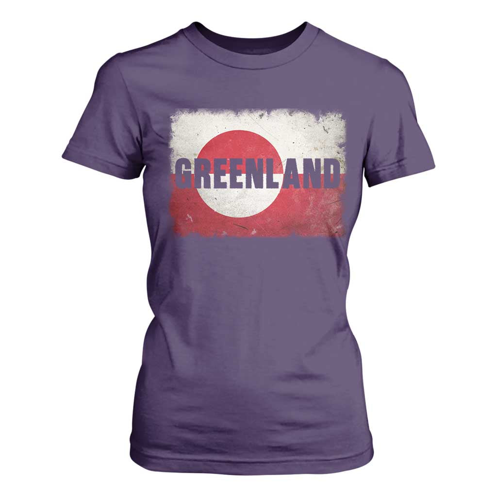 Greenland Pride Patriotic Greenlander Heritage Vintage Flag T Shirt For Women TS11 Purple Print Your Wear