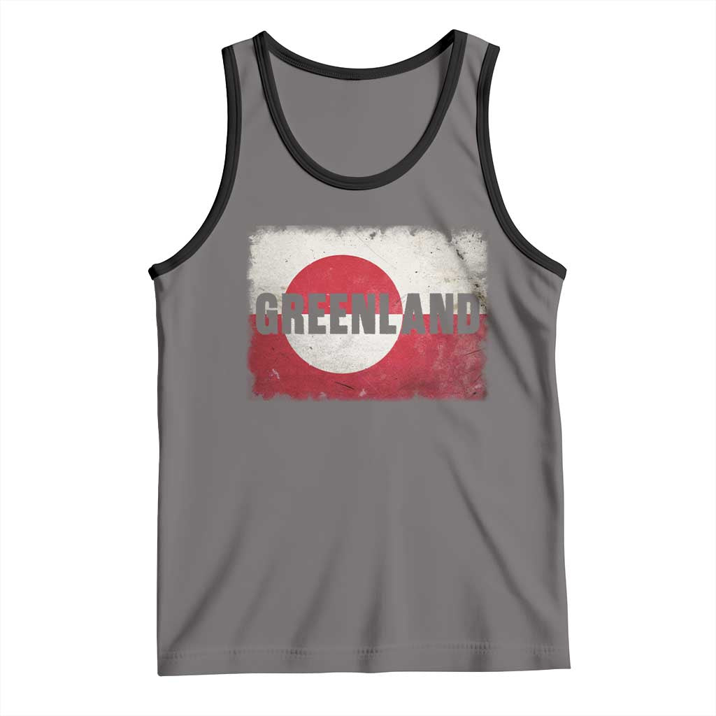 Greenland Pride Patriotic Greenlander Heritage Vintage Flag Tank Top TS11 Deep Heather Black Print Your Wear