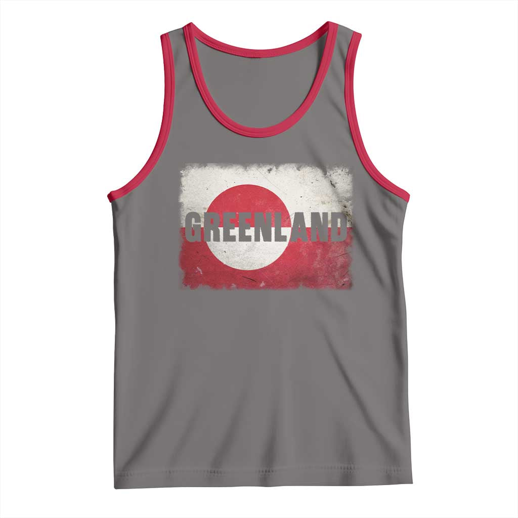 Greenland Pride Patriotic Greenlander Heritage Vintage Flag Tank Top TS11 Deep Heather Red Print Your Wear