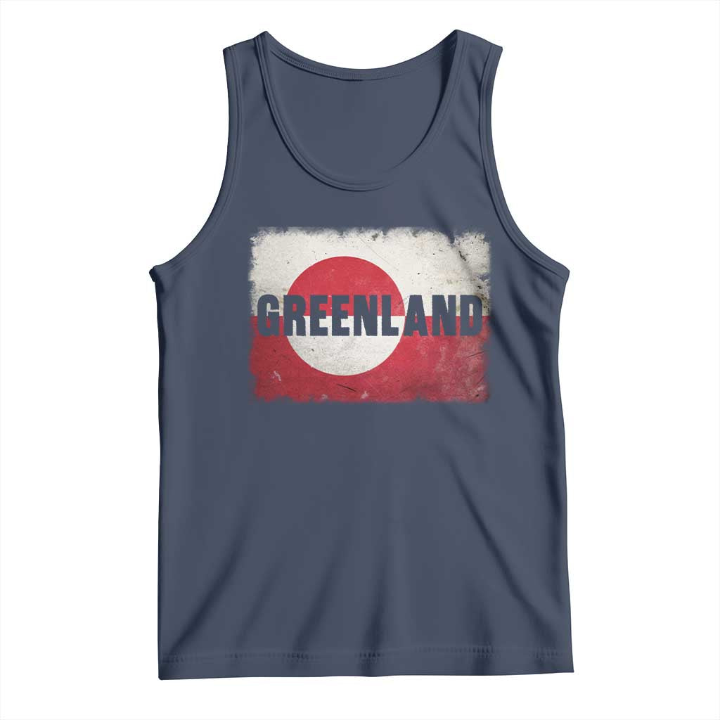 Greenland Pride Patriotic Greenlander Heritage Vintage Flag Tank Top TS11 Navy Print Your Wear