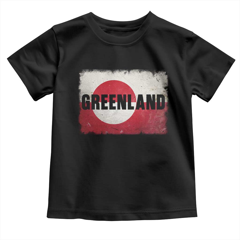 Greenland Pride Patriotic Greenlander Heritage Vintage Flag Toddler T Shirt TS11 Black Print Your Wear