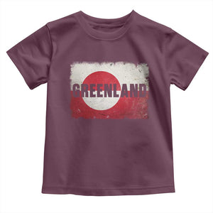 Greenland Pride Patriotic Greenlander Heritage Vintage Flag Toddler T Shirt TS11 Maroon Print Your Wear