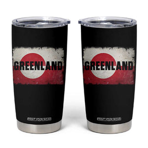 Greenland Pride Patriotic Greenlander Heritage Vintage Flag Tumbler Cup TS11 Black Print Your Wear