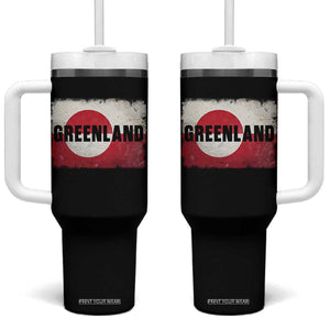 Greenland Pride Patriotic Greenlander Heritage Vintage Flag Tumbler With Handle TS11 One Size: 40 oz Black Print Your Wear