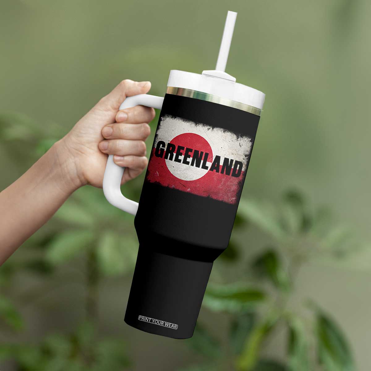 Greenland Pride Patriotic Greenlander Heritage Vintage Flag Tumbler With Handle TS11 Print Your Wear