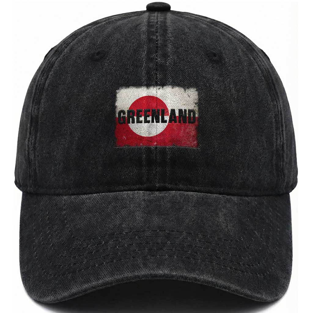 Greenland Pride Patriotic Greenlander Heritage Vintage Flag Washed Cotton Baseball Cap TS11 Print Your Wear