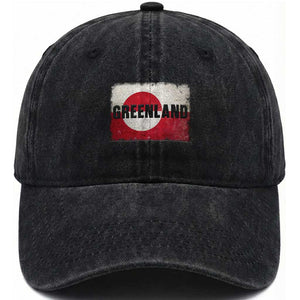 Greenland Pride Patriotic Greenlander Heritage Vintage Flag Washed Cotton Baseball Cap TS11 Print Your Wear