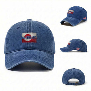 Greenland Pride Patriotic Greenlander Heritage Vintage Flag Washed Cotton Baseball Cap TS11 Washed Cap Universal Fit Royal Blue Print Your Wear