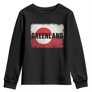 Greenland Pride Patriotic Greenlander Heritage Vintage Flag Youth Sweatshirt TS11 Black Print Your Wear